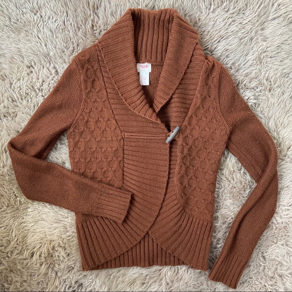 *CLEARANCE* Copper Shawl Collar Wrap Sweater S